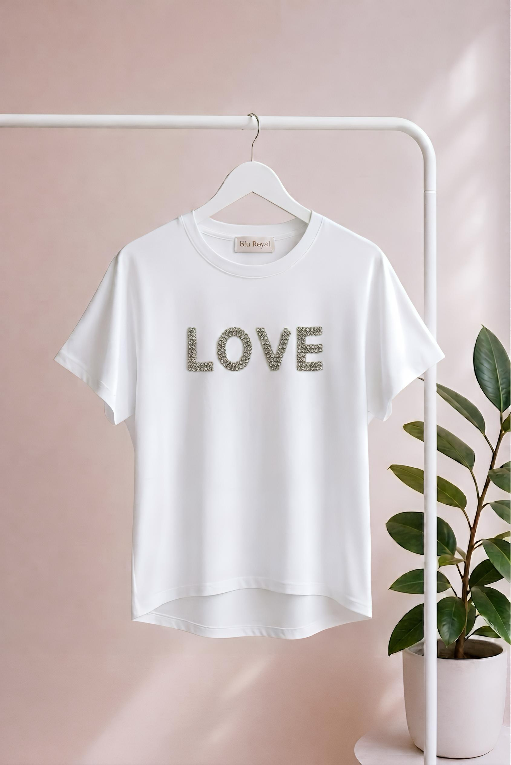 T-shirt Love Strass