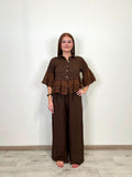 Camicia Flor Marrone