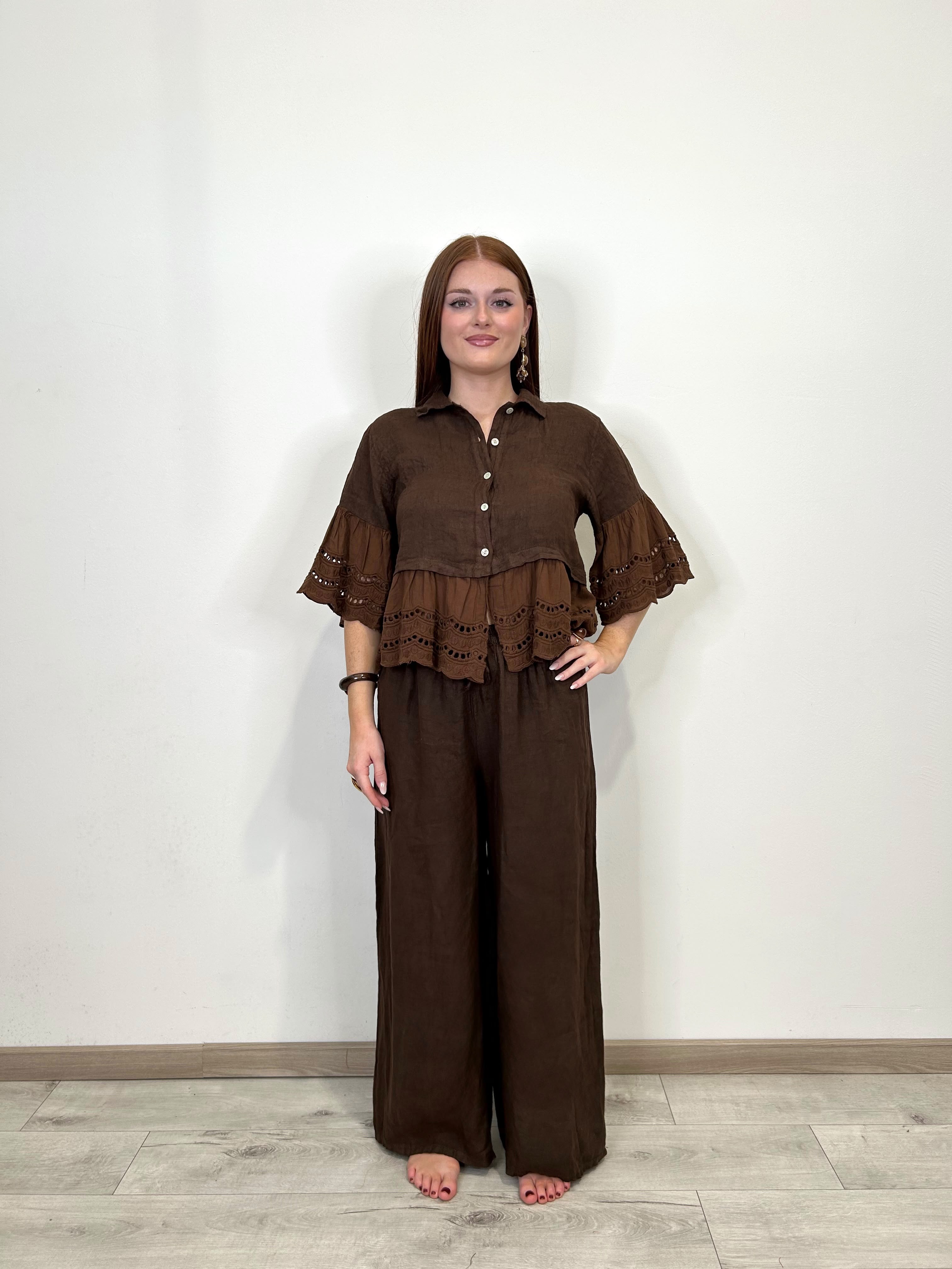 Camicia Flor Marrone