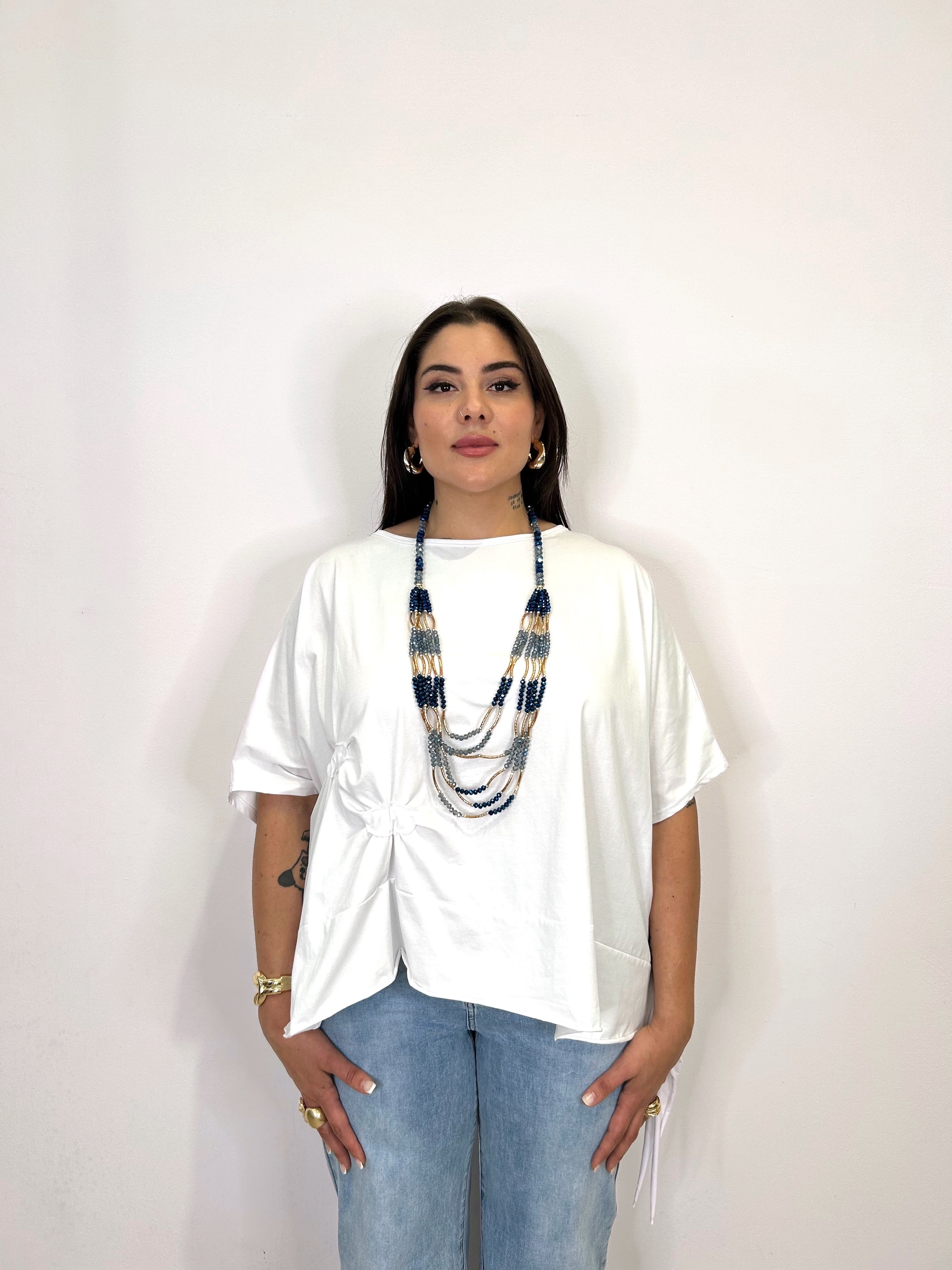 T-shirt Bianca Arricciata
